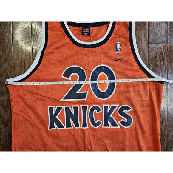 Vintage Allen Houston New York Knicks Orange Mens Sewn Jersey NIKE XXL Length +2 - Picture 8 of 12